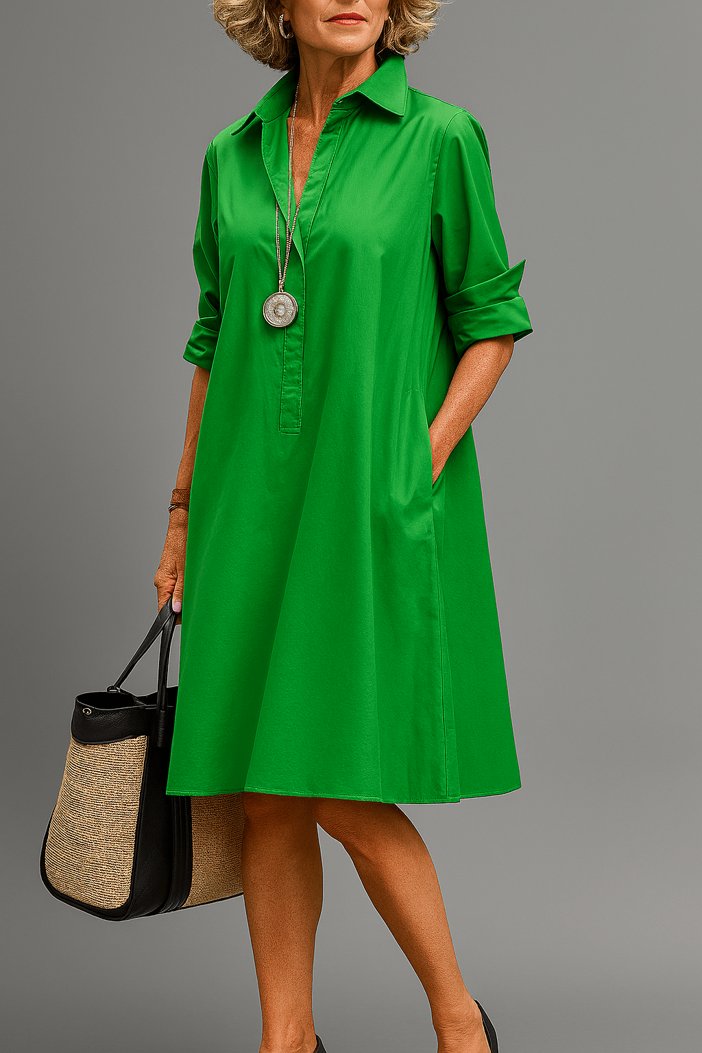 Astrid – Emerald midi dress – S