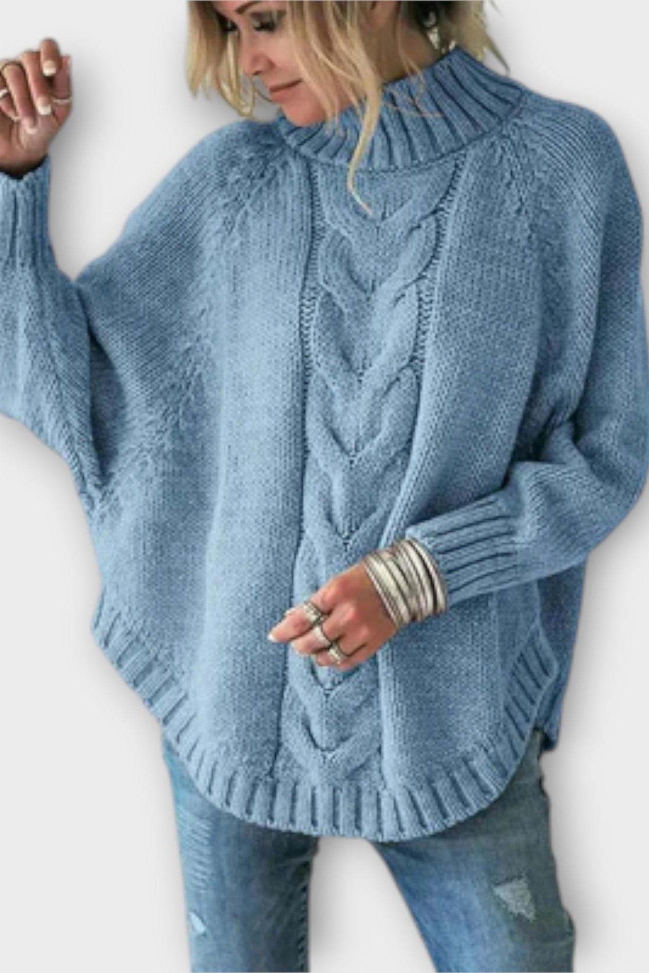 Augusta – Knitted Jumper – Blue / S
