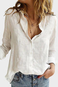 Aurora – Linen blouse – White / M