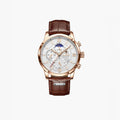 Belluno – Classic leather Watch – Brown / White