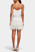Bodil – Mini Feather Dress – White / XL