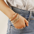 Boho Multilayer Leather Bracelet – Cream