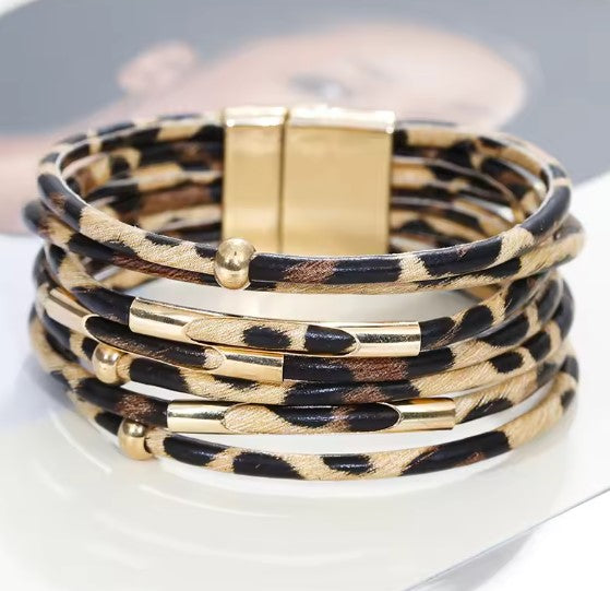 Wide Multi-Layer Wrap Bracelet – One Size