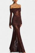 Bruma – Lace dress – Brown / M