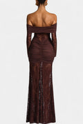 Bruma – Lace dress – Brown / L