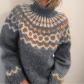 Carla – Vintage Icelandic Knit Jumper – Orange / M