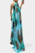 Cedara – Floral dress – Light Blue / L