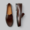 Chic Leather Penny Loafers – Dark Brown / 40