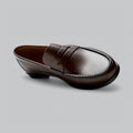 Chic Leather Penny Loafers – Dark Brown / 42