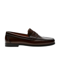Chic Leather Penny Loafers – Dark Brown / 39