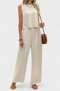 Clara – Sleeveless set – Beige / S