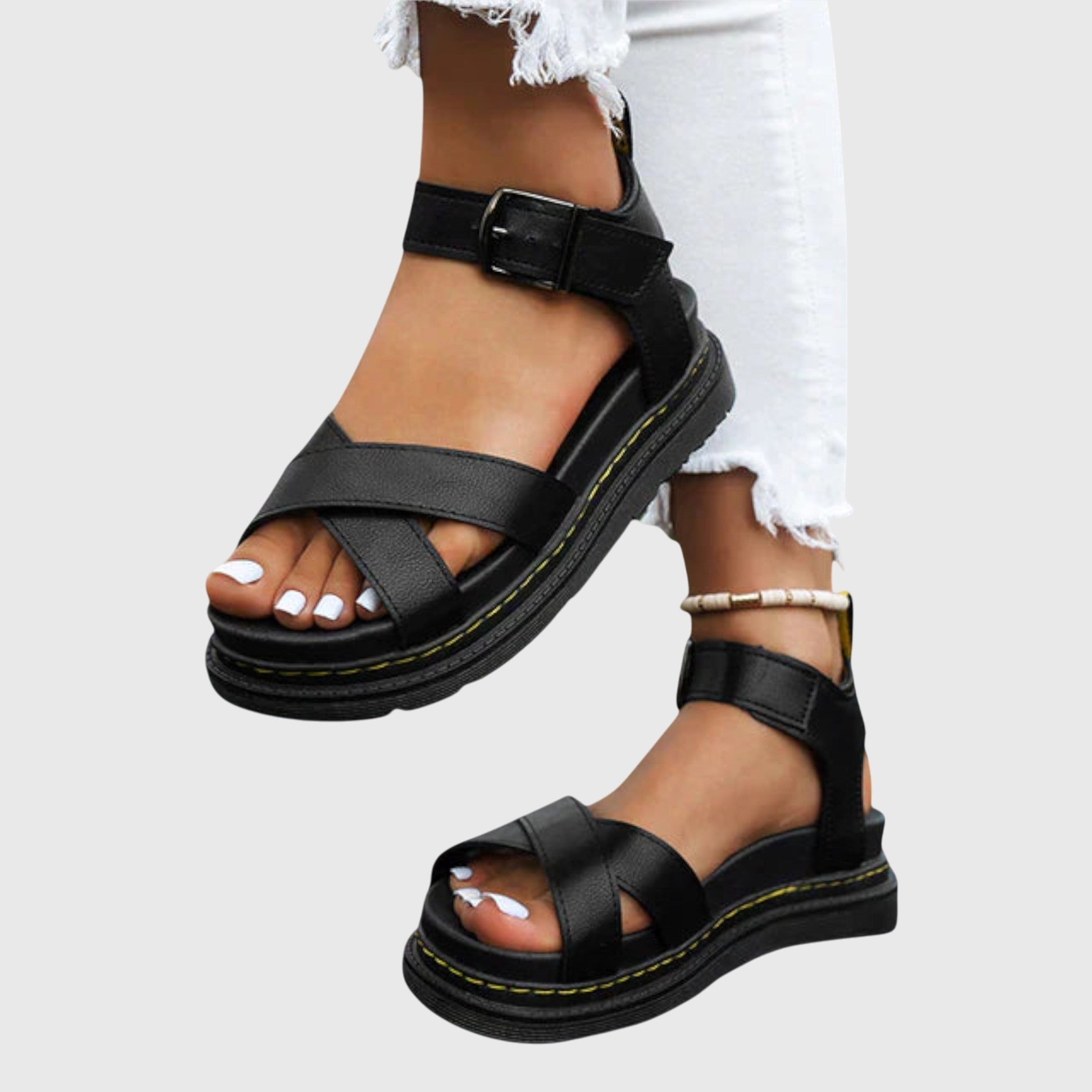 Clara – Lina Comfort Sandals – Black / 35