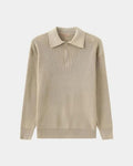 David – Zip Polo Jumper – S / Light Grey