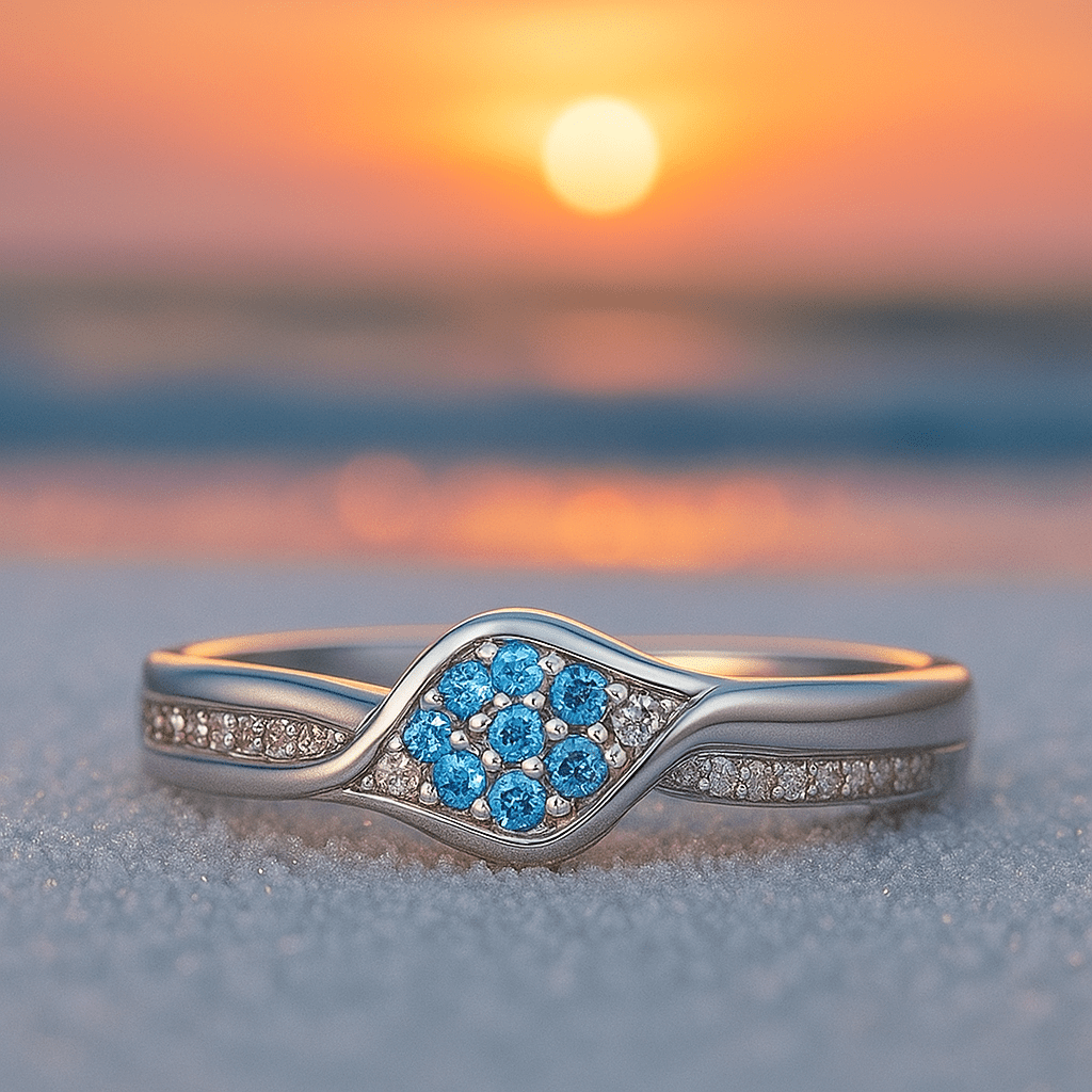 Ditte – Silver ring blue – 15