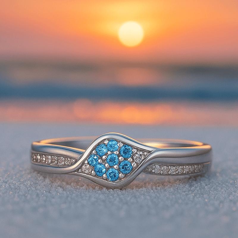 Ditte – Silver ring blue – 15