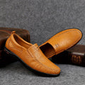 Elegant Leather Loafers – Light Brown / 38