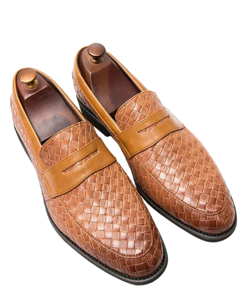 Elegant Woven Loafers – Brown / 38