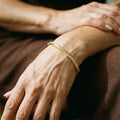 Elegant crystal bracelet with two rows in gold – image 2