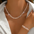 Elegant set of fishtails with glass and stones – Silver