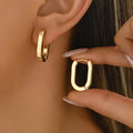 Elegant geometric hoop earrings – image 3