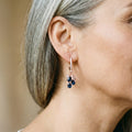 Elegant earrings with blue crystals – image 2