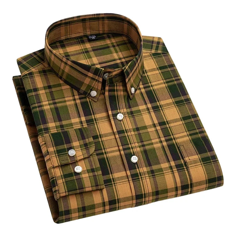 Elias – Classic Checked Shirt – Brown / S