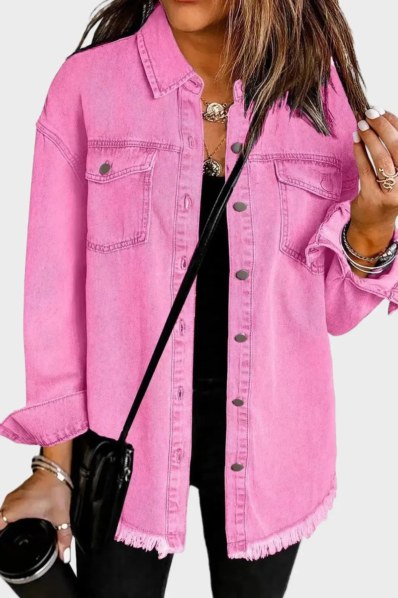 Elin – Pink denim jacket – S