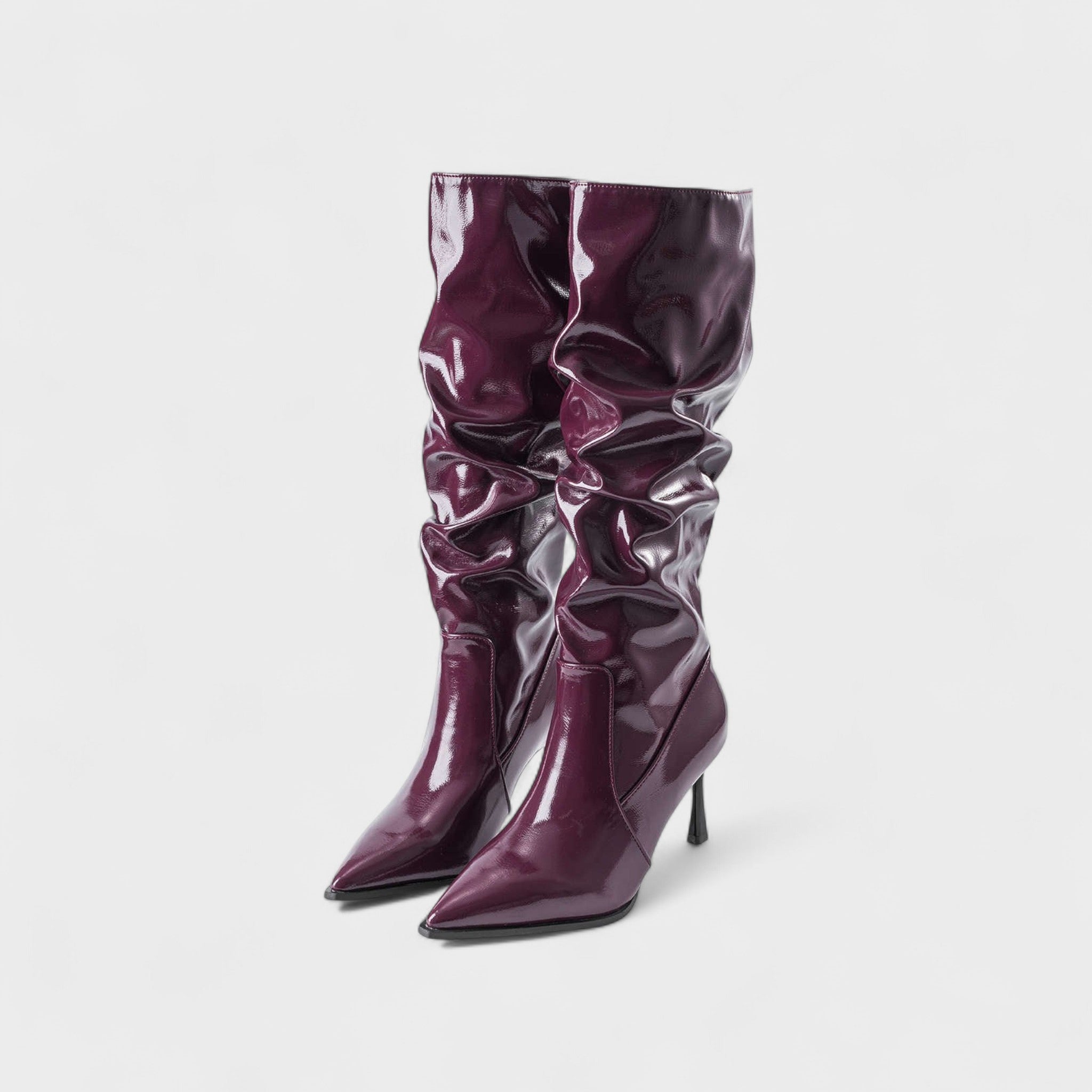 Elina – Leather Boots – Bordeaux / 37