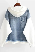 Ellen – Two-tone denim jacket – Pink / L