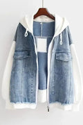 Ellen – Two-tone denim jacket – Pink / XL