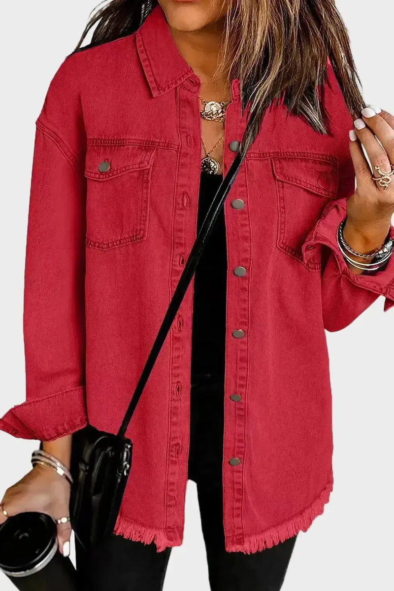 Emilie – Red denim jacket – S