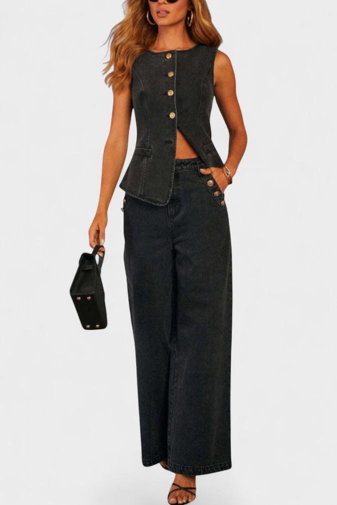 Emma – Denim set – Black / S