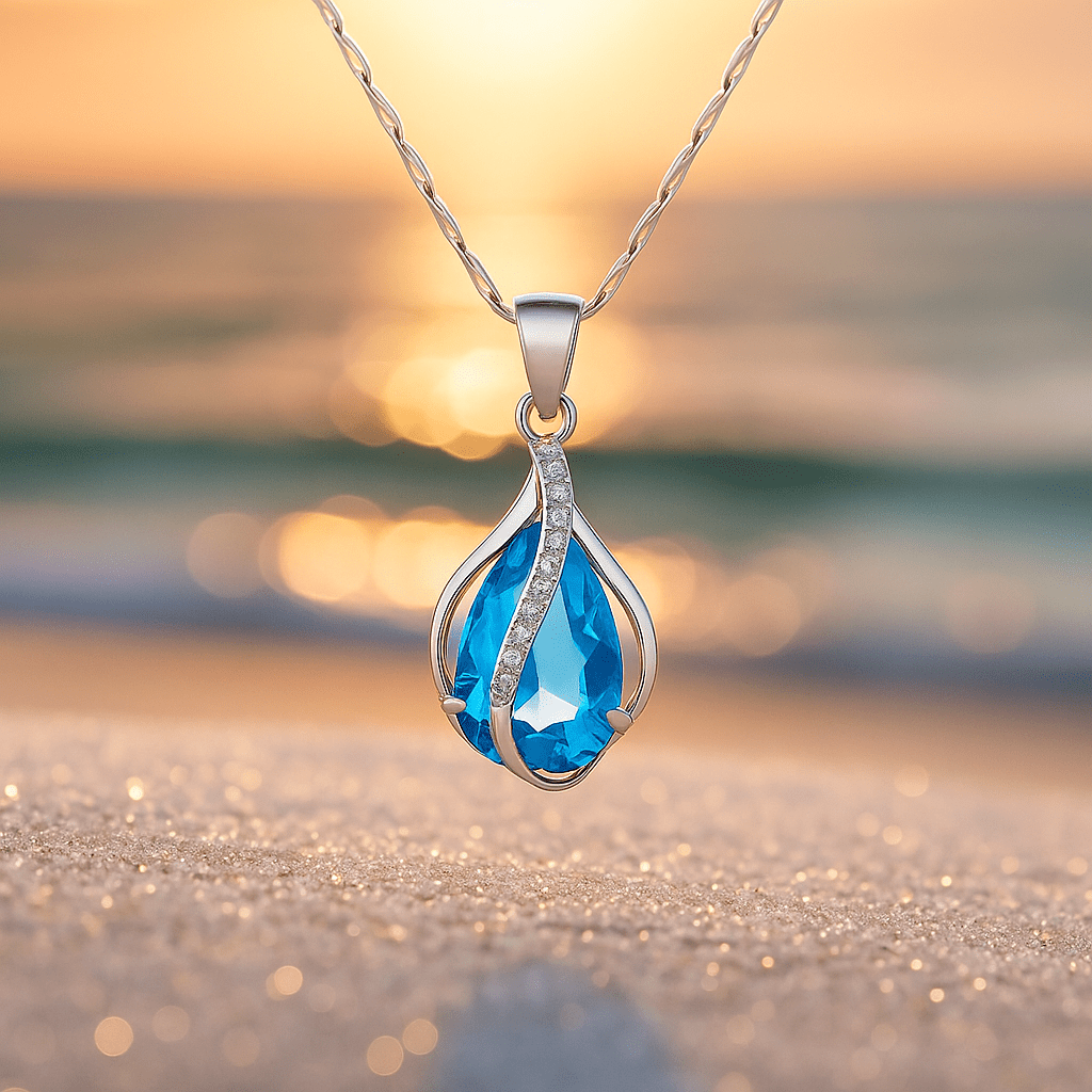 Filippa – Blue zircon necklace