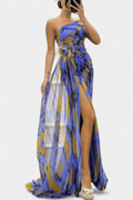 Filippa – Colorful maxi dress – Blue / L