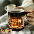 Enchanting Bookcase Heat Sensitive Ceramic Mug – image 3
