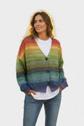 Fran – Buttoned Cardigan – Purple / L