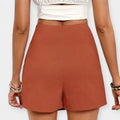 Freja – High waisted shorts – Brick Red / M