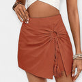 Freja – High waisted shorts – Brick Red / L