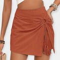 Freja – High waisted shorts – Brick Red / XL