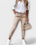 Freja – Stretch pants – Beige / S