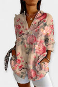 Frida – Flower print shirt – Pink / S