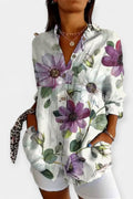 Frida – Flower print shirt – Pink / L