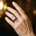 Old ring in gold and blue crystal – 17