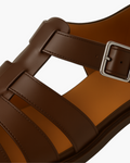 Grazio – Closed Sandal with Strap – Dark Brown / 40