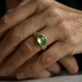 Green vintage ring with round stone – 16