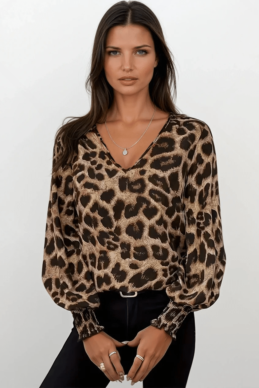 Gry – Leopard Shirt – Ginger colored / S