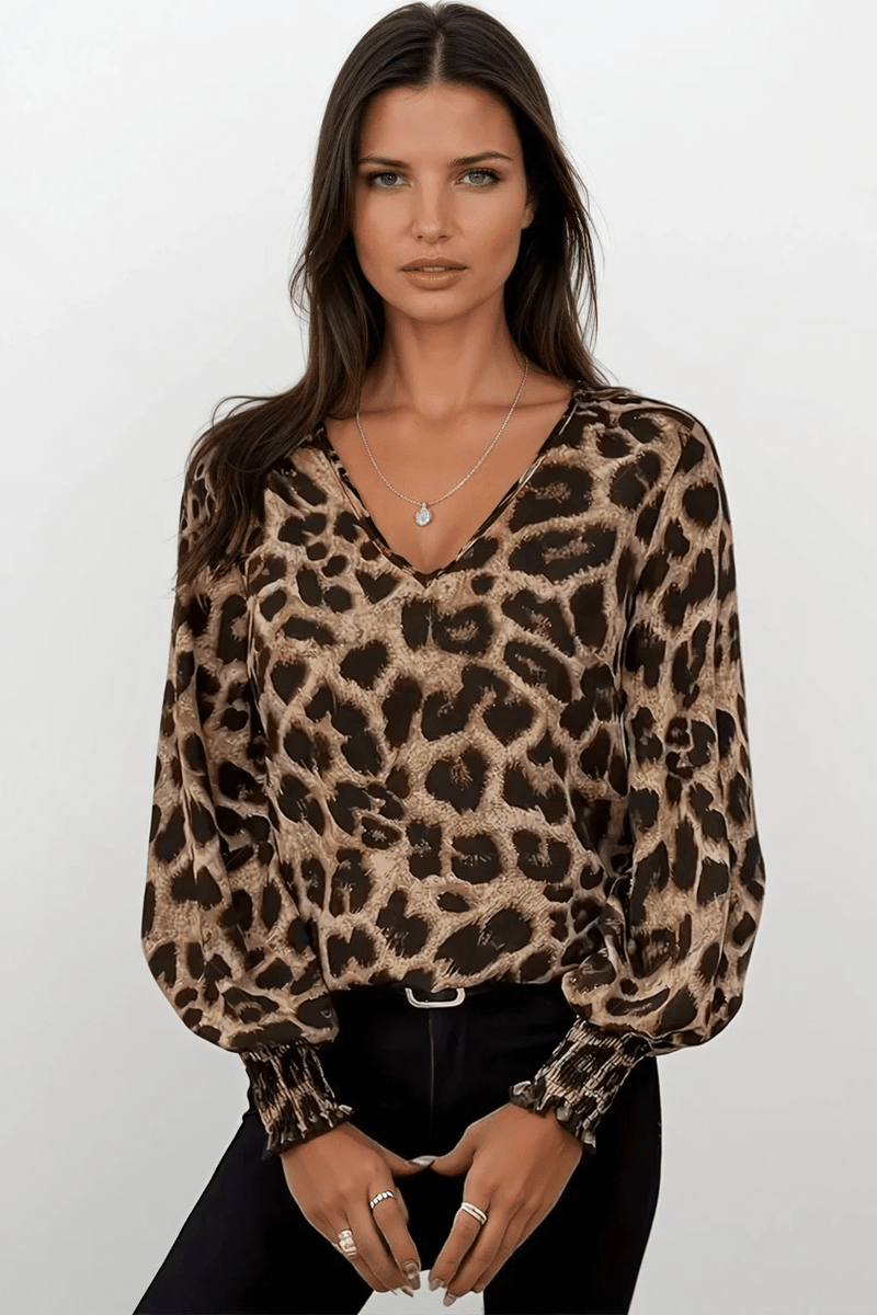 Gry – Leopard Shirt – Ginger colored / S