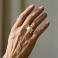Gold ring with vintage pearls – 17