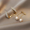 Gold earrings with pearls – image 3