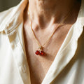 Necklace with cherries in gold – image 2
